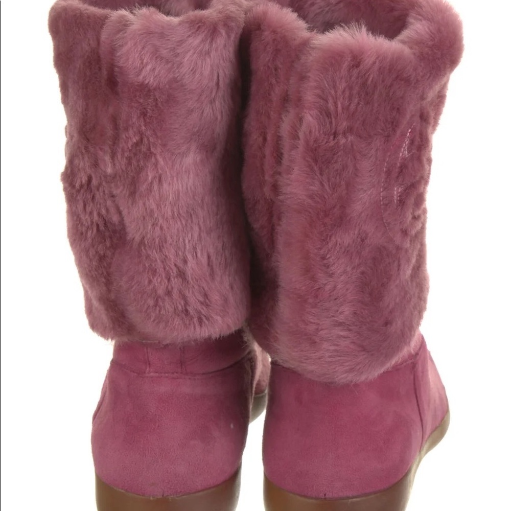 GUCCI Interlocking GG Logo Fur & Suede Riding Winter Boots- wear tall or folded - Picture 6 of 7